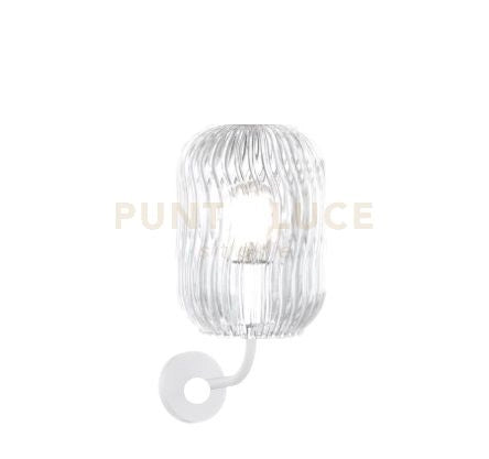 APPLIQUE BIANCO 1 LUCE VETRO TRASPARENTE 1181BI-AT-TR