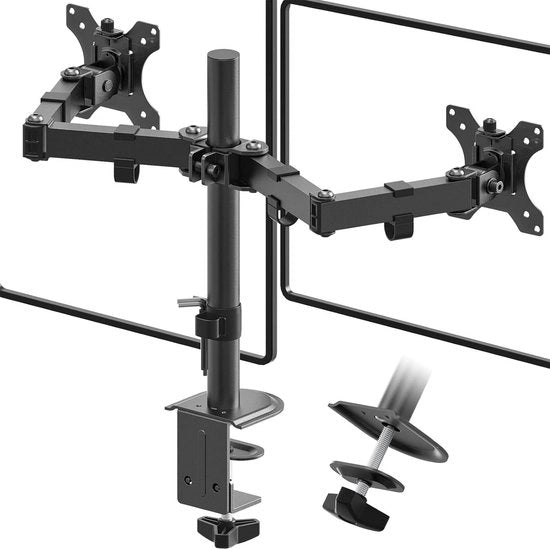 Sedia per monitor regolabile in altezza per schermi da 13 a 32 pollici ultrawide - inclinabile - rotazione di 90 gradi - rotazione di 180 gradi - rotazione di 360 gradi - VESA: 75 x 75-100 x 100