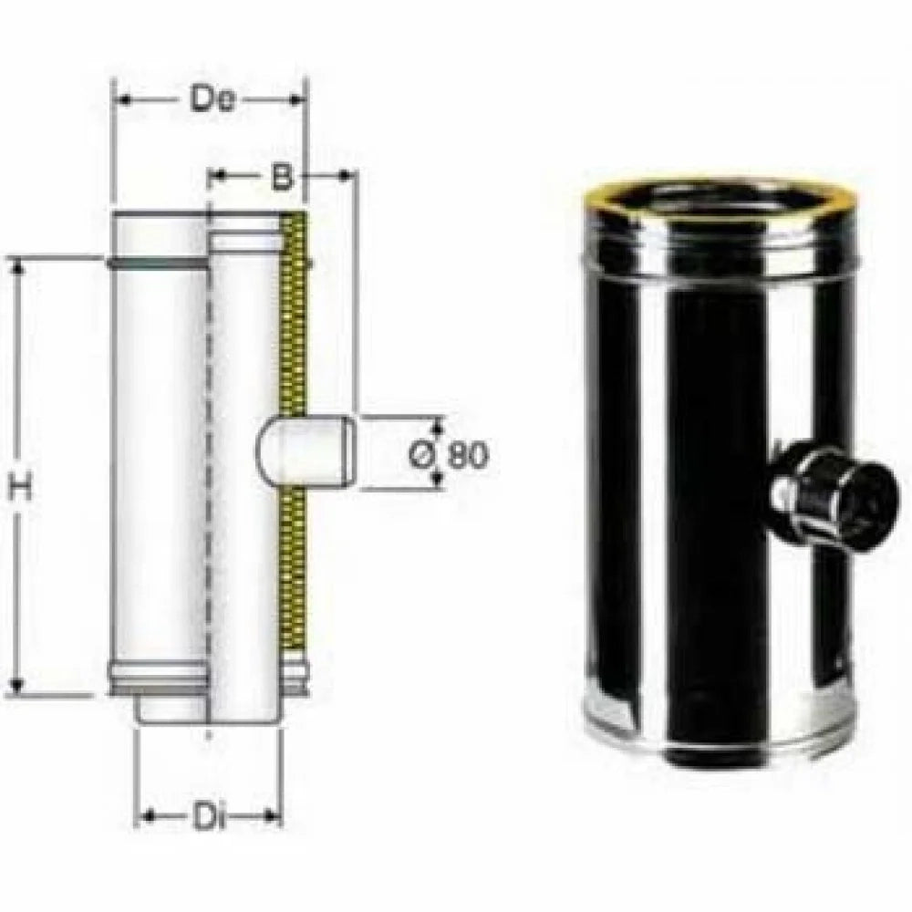 Inox doppia parete aisi 316 racc ordo a t 90 ridotto d.400 450