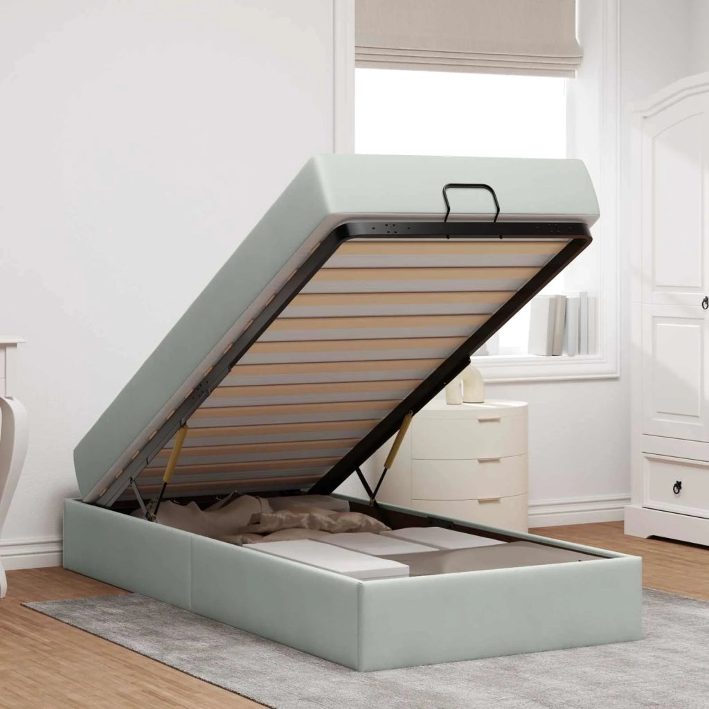 Struttura letto con materasso 2 pcs Grigio chiaro Velluto