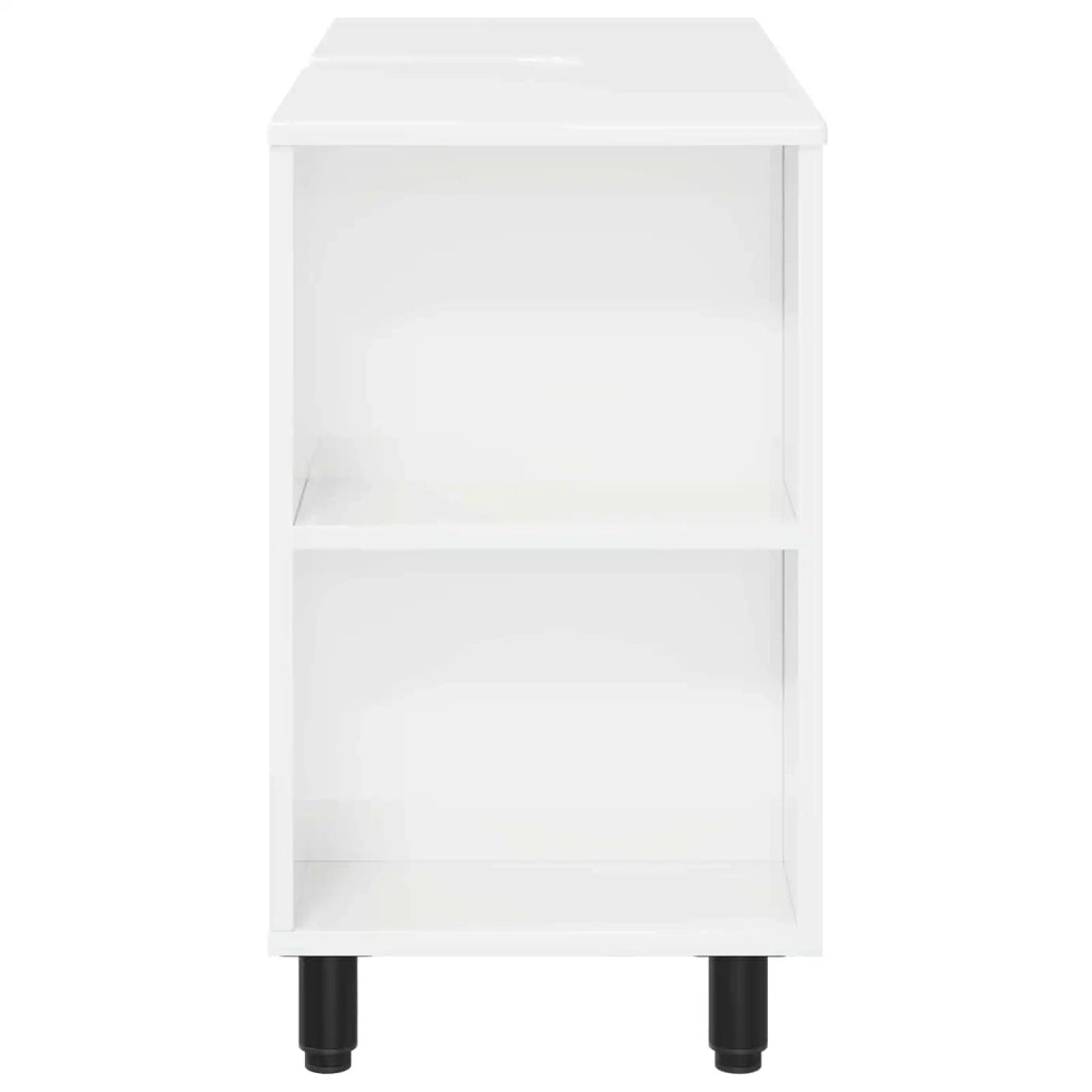 Mobiletto da bagno Bianco Lucido 80 x 35 x 60 cm