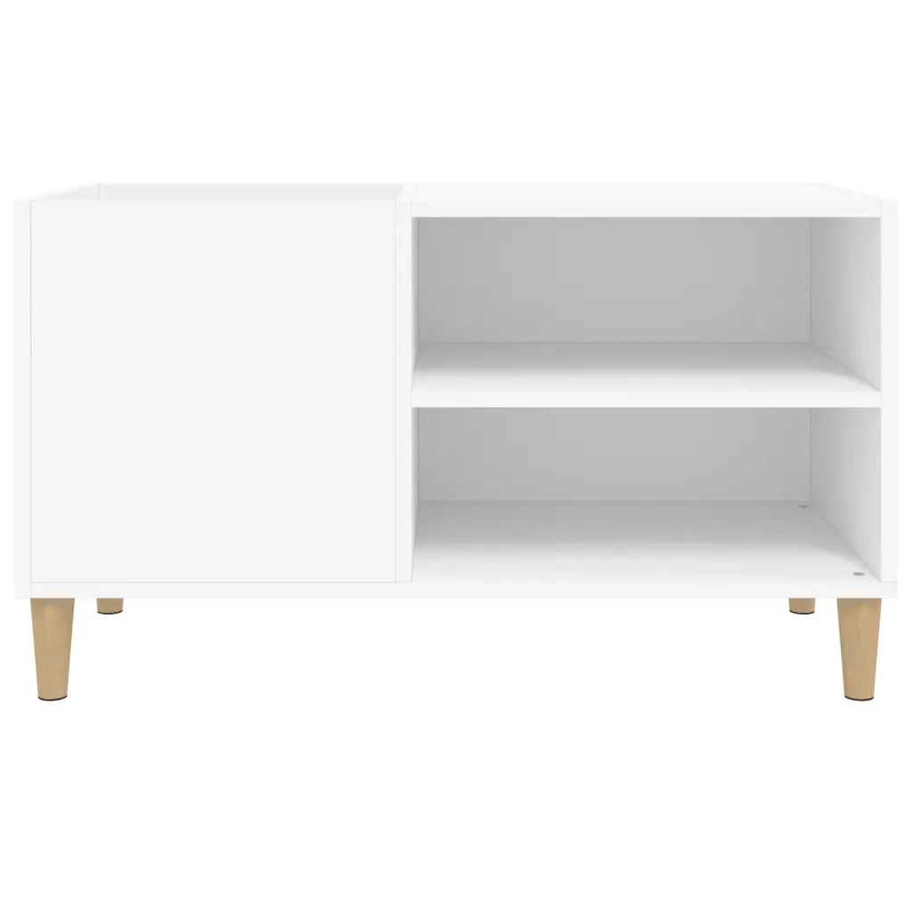 Mobile porta dischi pratico per soggiorno o ufficio 84,5 x 38 x 48 cm legno composito bianco 02_0049195
