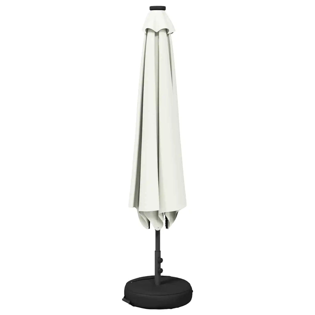 Parasol da Giardino con Luci LED 230 x 230 cm Poliestere Crema 42036249