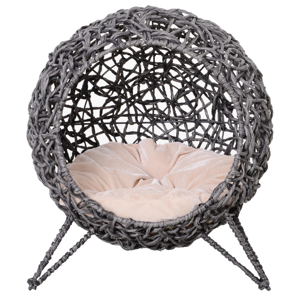 Letto per gatti rialzato con cuscino ¨C zephmum ¨C grigio 52x58 cm
