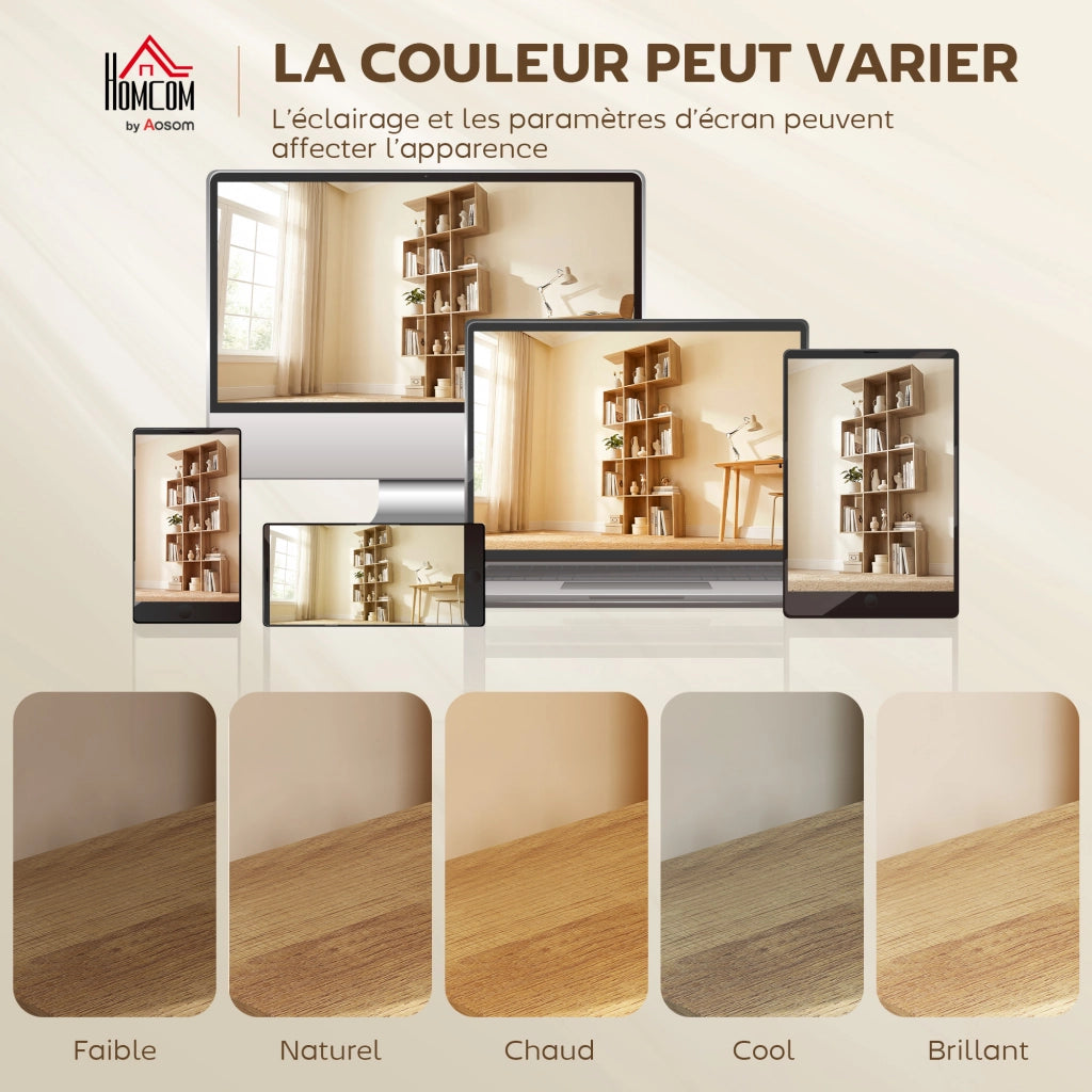 Libreria a 5 livelli con 15 scomparti aperti ¨C zephmum ¨C 80x24x200 cm rovere