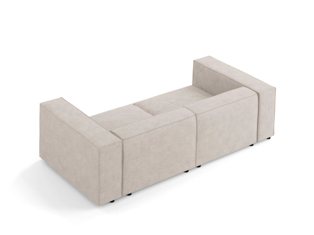 Cosmopolitan Design - Divano "Arendal" 3 posti in ciniglia con effetto a coste beige scuro 