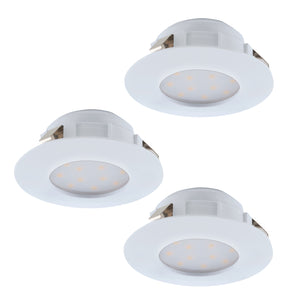 Faretto Ad Incasso Contemporaneo Pineda Policarbonato Bianco 3 Luci Led 4,9W