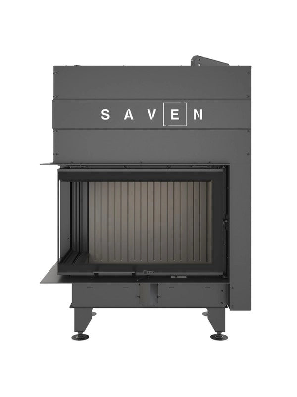 Caminetto ad angolo Nero Inserto Apertura sinistra Energy Up 75x50x47 (15,1 kW) ECO