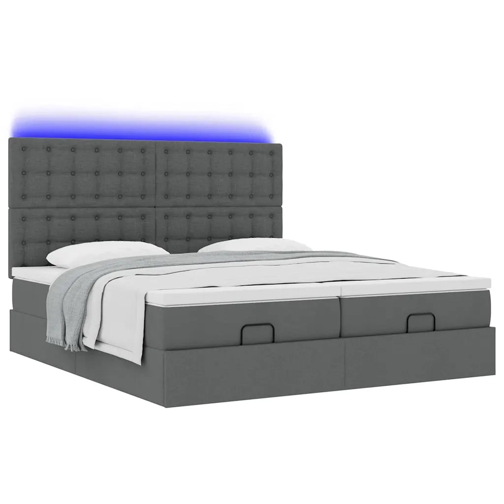 Struttura Letto Pouf con Materassi 200x200 cm in Tessuto 3314591