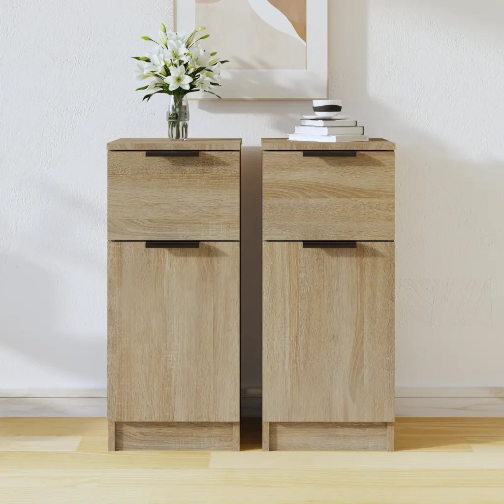 Credenze 2 pz | Madia | Buffet da pranzo | Armadio da pranzo Rovere Sonoma 30x30x70 cm in Legno Multistrato