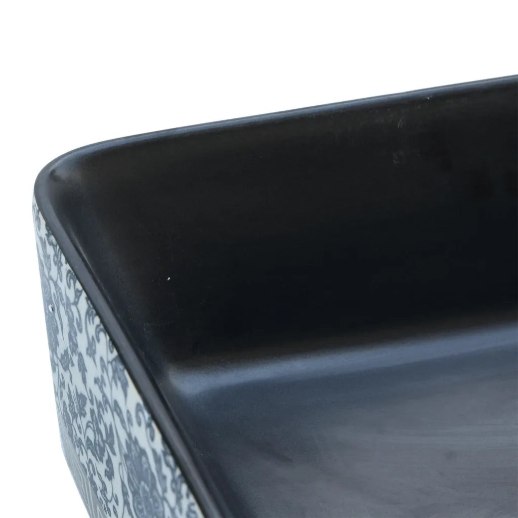 Lavabo Appoggio Nero e Blu Rettangolare 46x35,5x13 cm Ceramica 155071