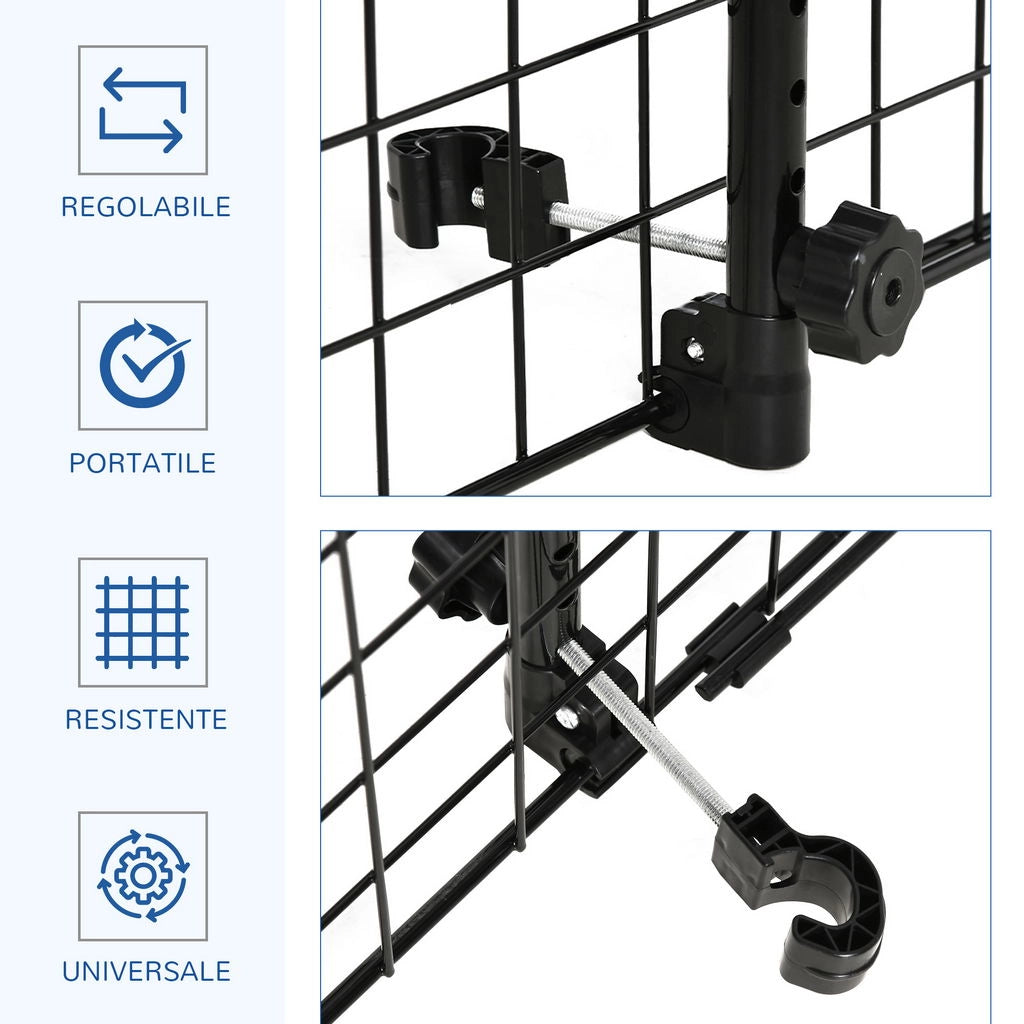 DIVISORIO AUTO PER CANI, BARRIERA REGOLABILE UNIVERSALE, 91-152 X 30 CM, NERO