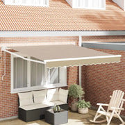 Tenda retrattile-Tenda parasole per balcone Beige 350 x 250 cm Poliestere e Alluminio 492980