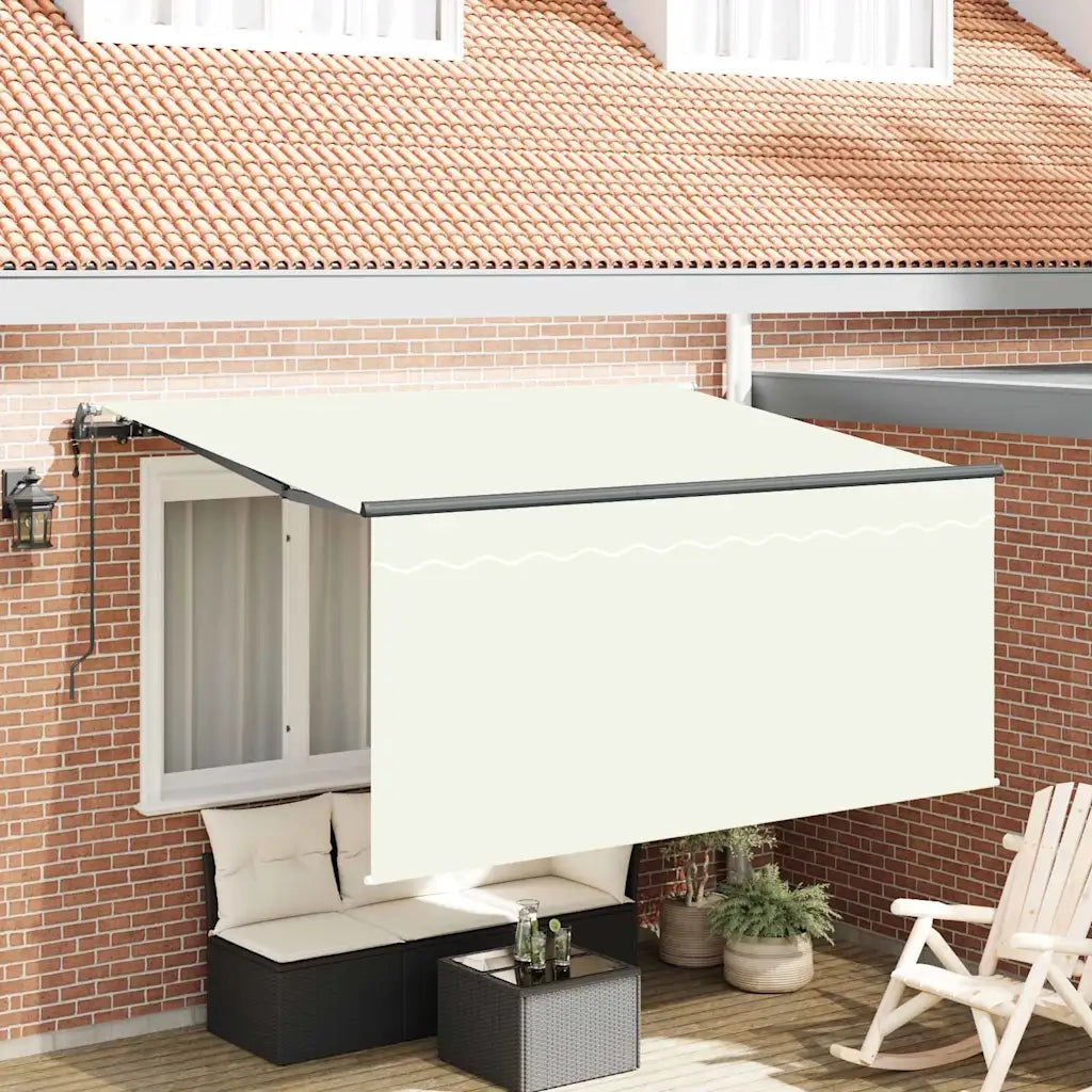 vidaXL Tenda Retrattile Crema 300 x 200 cm Tessuto, metallo