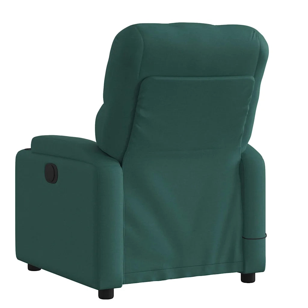 Divano Sedia-Poltrona Massaggiante Reclinabile Verde Scuro in Tessuto 658385
