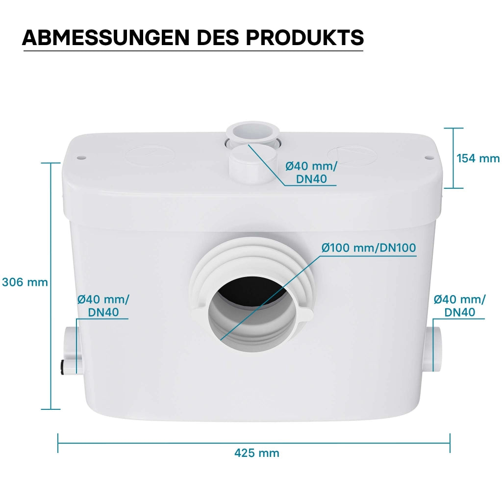 Stazione di sollevamento acque nere 3/1 450W con trituratore WC e attacco frontale