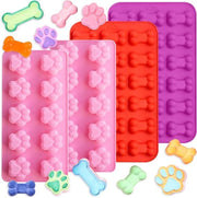 Matte per cibo per cani - 4 pezzi - Materiale silicona - BPA libero - Ideale per cibo per cani, cioccolato, biscotti e blocchi di ghiaccio