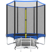 Trampolino Elastico Esterno 183 cm con Rete di Sicurezza e Scala ¨C Zephmum ¨C Blu