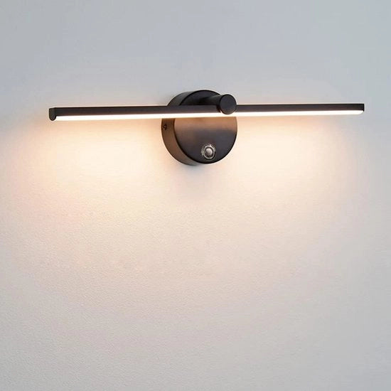 Lampada da specchio LED a LED 8W 4000K con interruttore - 41 cm - 300° girevole - per vano doccia - nero