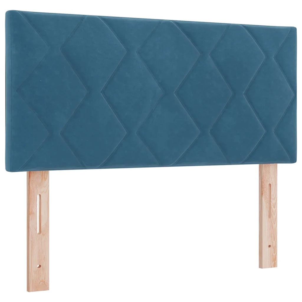 Letto a molle con materasso Blu Scuro 120 x 200 cm Velluto 3339234
