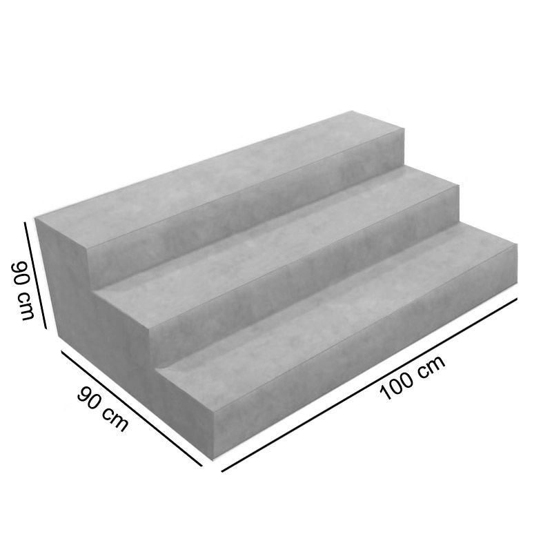 Scala Interna Verona 0,90 X 1,00 H 0,90 M A 3 Gradini, Per Posa Sotto Liner