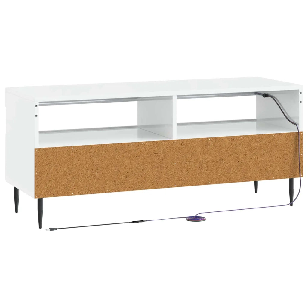 Mobile TV LED Bianco Lucido Legno ingegnerizzato 896989