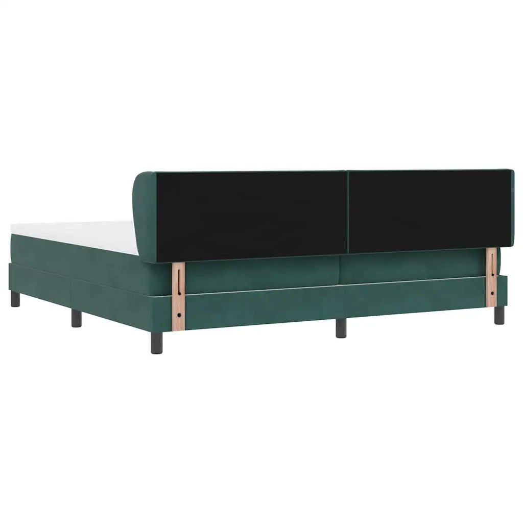 Letto a molle con materasso Verde scuro 200 x 200 cm Velluto 3340463