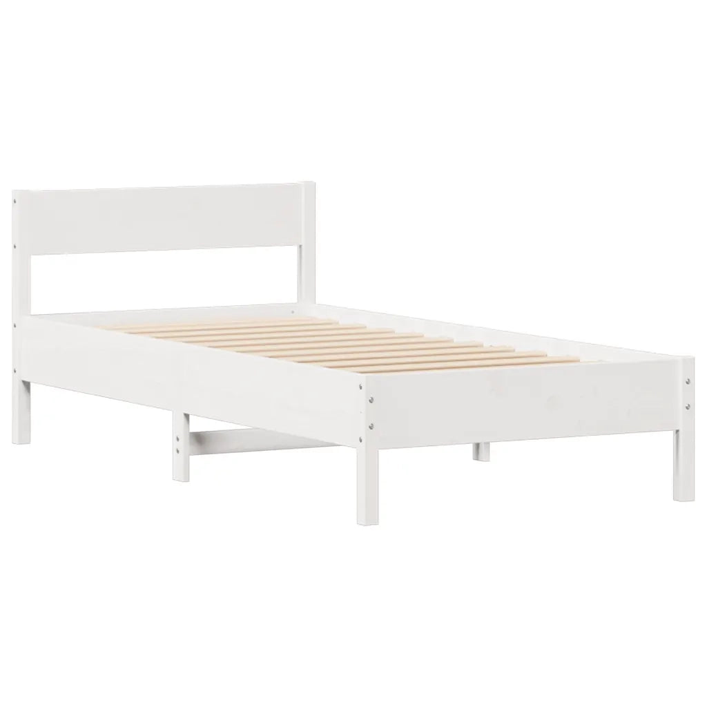 Letto senza Materasso Bianco 90x200 cm Legno Massello di Pino 3301759
