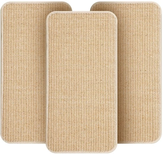 Set di 3 mattonelle per gatto in tre pezzi, robuste e durature, lastre per gatto in sisal, 50 x 25 cm, lastra per gatto, protegge il divano, i mobili, il tappeto e le pareti dai graffi (colore legno)