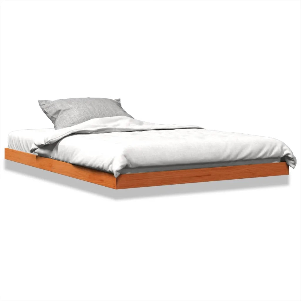 Giroletto-Struttura Letto Marrone Cera 135x190 cm in Legno Massello di Pino