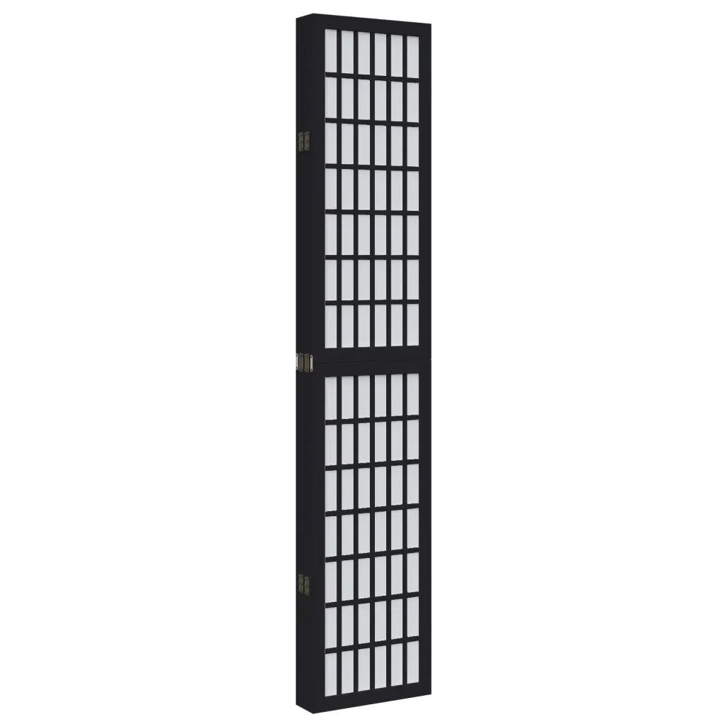 Divisorio Ambienti | Divider per stanze | Paravento 6 Pannelli Nero Legno Massello di Paulownia