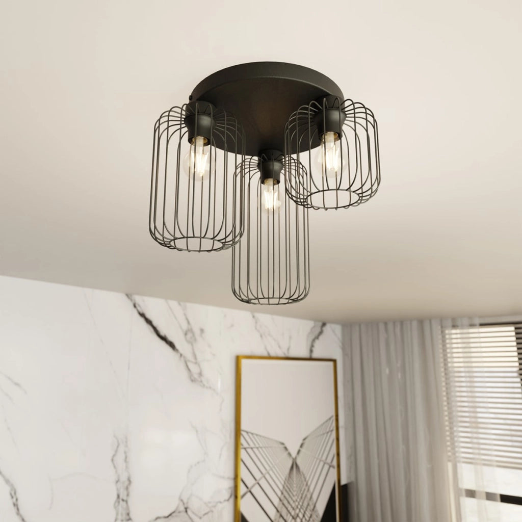 Lampada a sospensione BARN in acciaio nero opaco