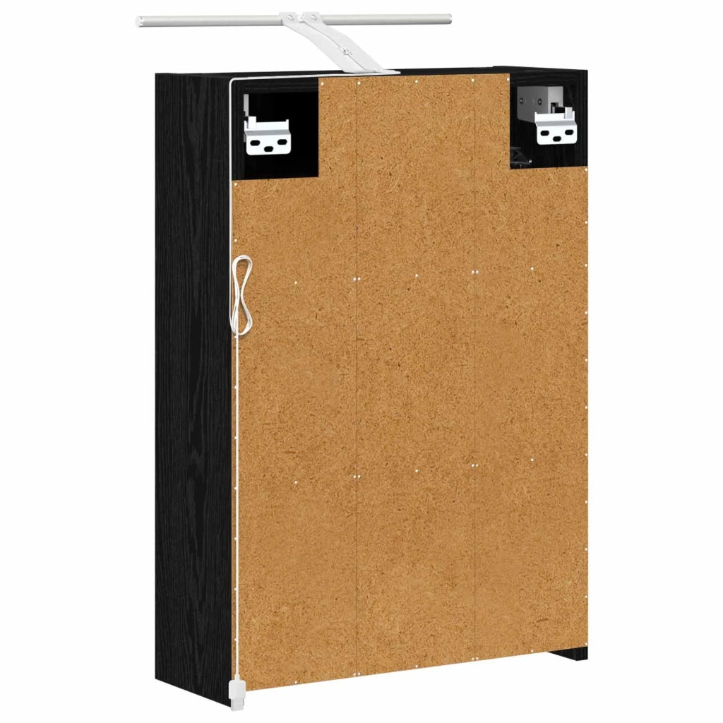 Mobiletto per specchio da bagno Rovere Nero 43 x 16 x 62.5 cm 889144