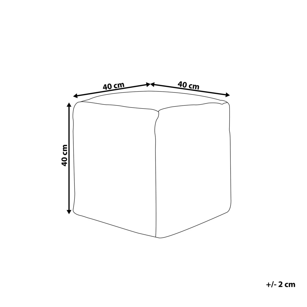 Pouf in tessuto di colore grigio e bianco in cotone 3 strisce cubo stile Boho scandinavo