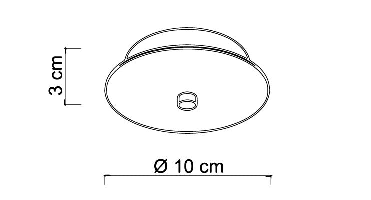BASE-1L OS  Base tonda per sospensione 1 luce ottone spazzoalto d.12cm