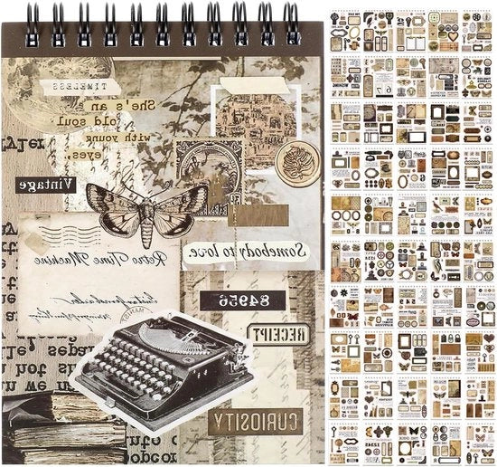 Set di adesivi vintage per scrapbooking con 50 fogli per album diario e album fotografico - accessori DIY per scrapbook