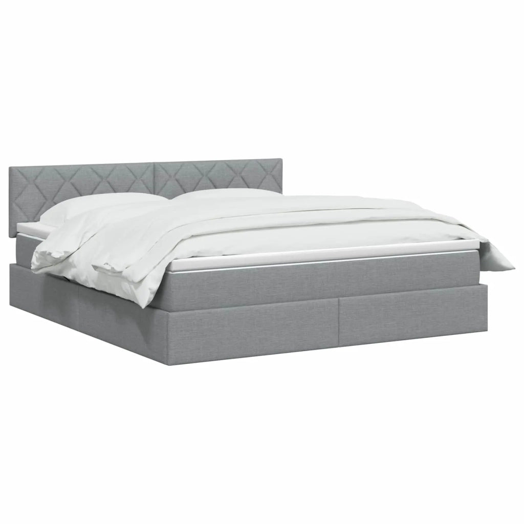 Letto con contenitore e materasso Grigio Chiaro 160 x 200 cm 3458694