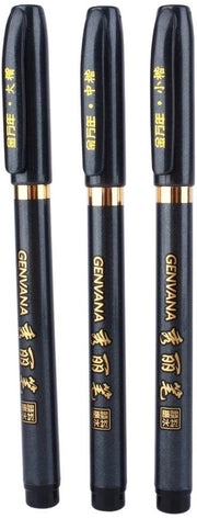 Set di pennelli per calligrafia - 3 misure - Ideale per firme e illustrazioni - Adatto per disegnatori e manga - Adatto per appassionati di hobby