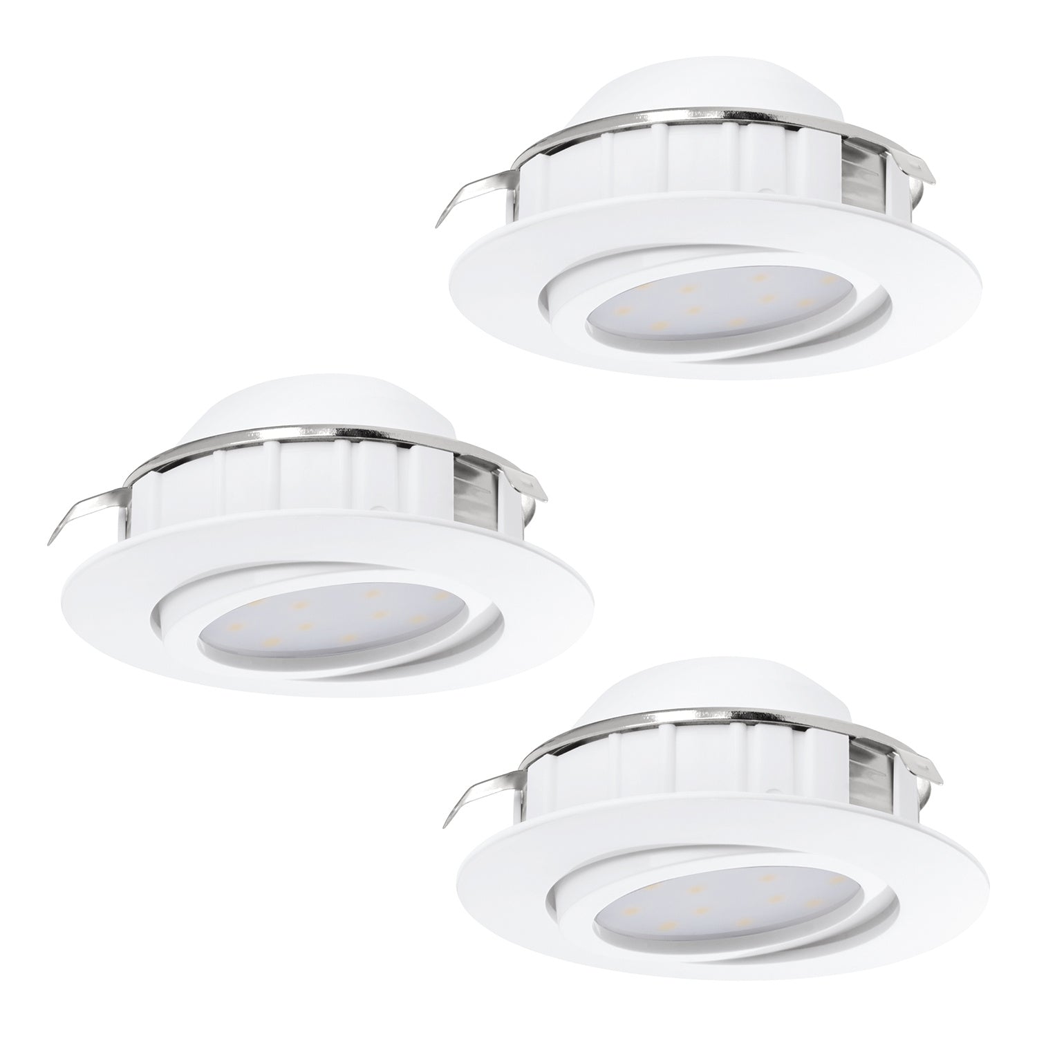 Faretto Ad Incasso Contemporaneo Pineda In Policarbonato Bianco 3 Luci Led 4,9W
