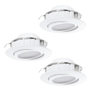 Faretto Ad Incasso Contemporaneo Pineda In Policarbonato Bianco 3 Luci Led 4,9W
