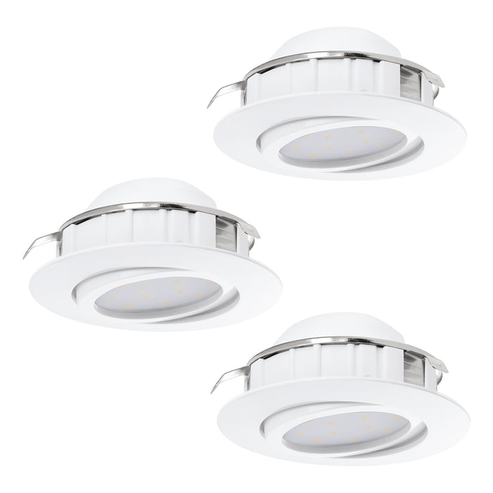 Faretto Ad Incasso Contemporaneo Pineda In Policarbonato Bianco 3 Luci Led 4,9W