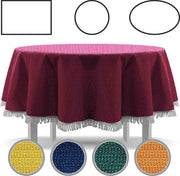 Tappeto per tavolo con frange - Adatto per tavolo da giardino - Ovale 140 x 180 cm - Blu