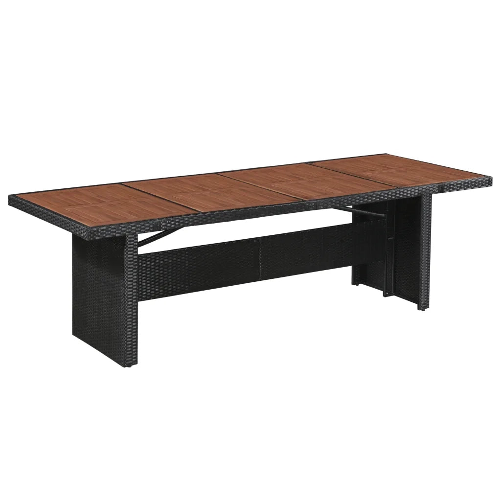 Set da Pranzo da Giardino 9 pz con Cuscini in Polyrattan Nero    cod mxl 32784