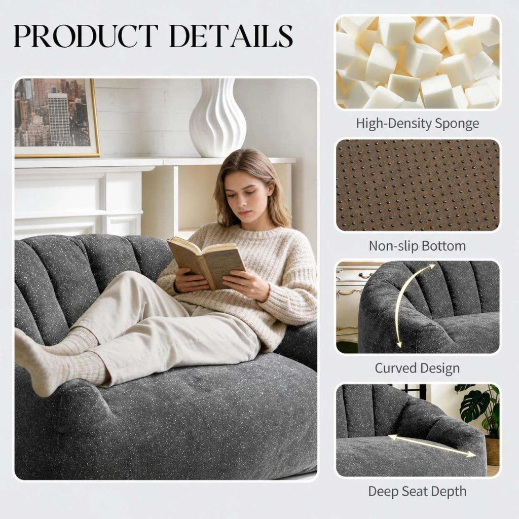 Poltrone relax, pouf, poltrone extra-large,Frevano ideali per il soggiorno e la camera da letto, grigi