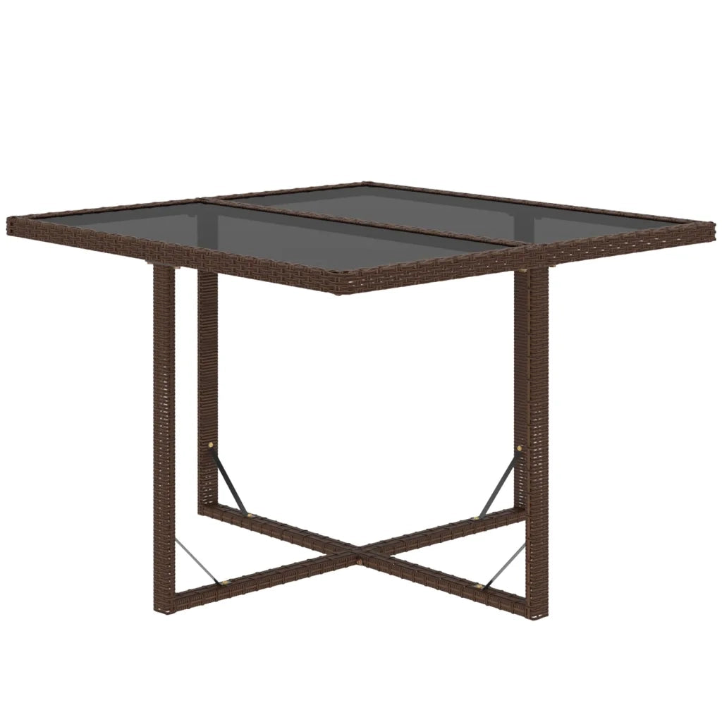 Set da Pranzo da Giardino 5pz con Cuscini in Polyrattan Marrone 3095512