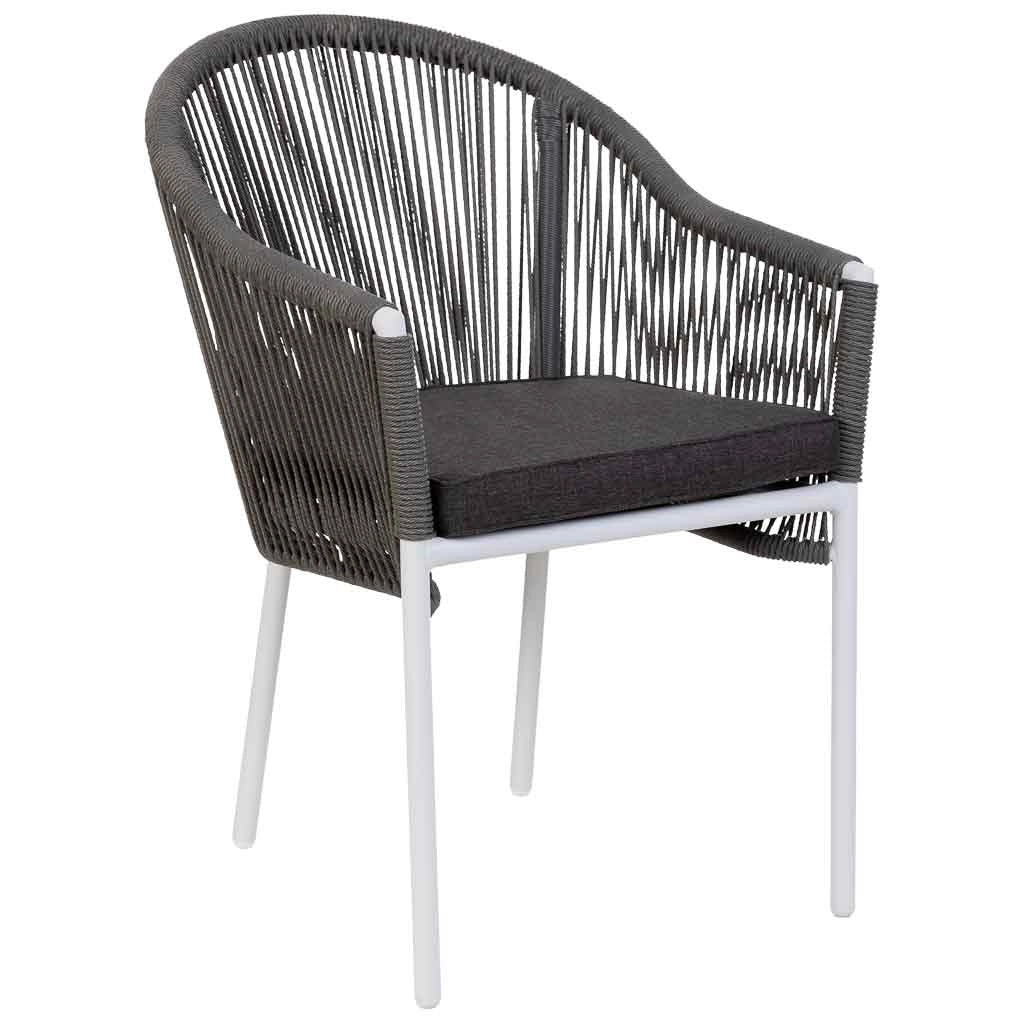 Sedia in rattan sintetico grigio 57x63x84,5