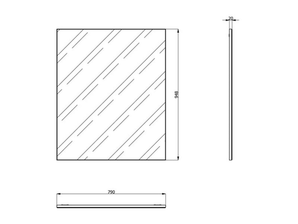 Civitella, Specchio kit Fissaggio a Muro Incluso, 79x95h cm Bianco