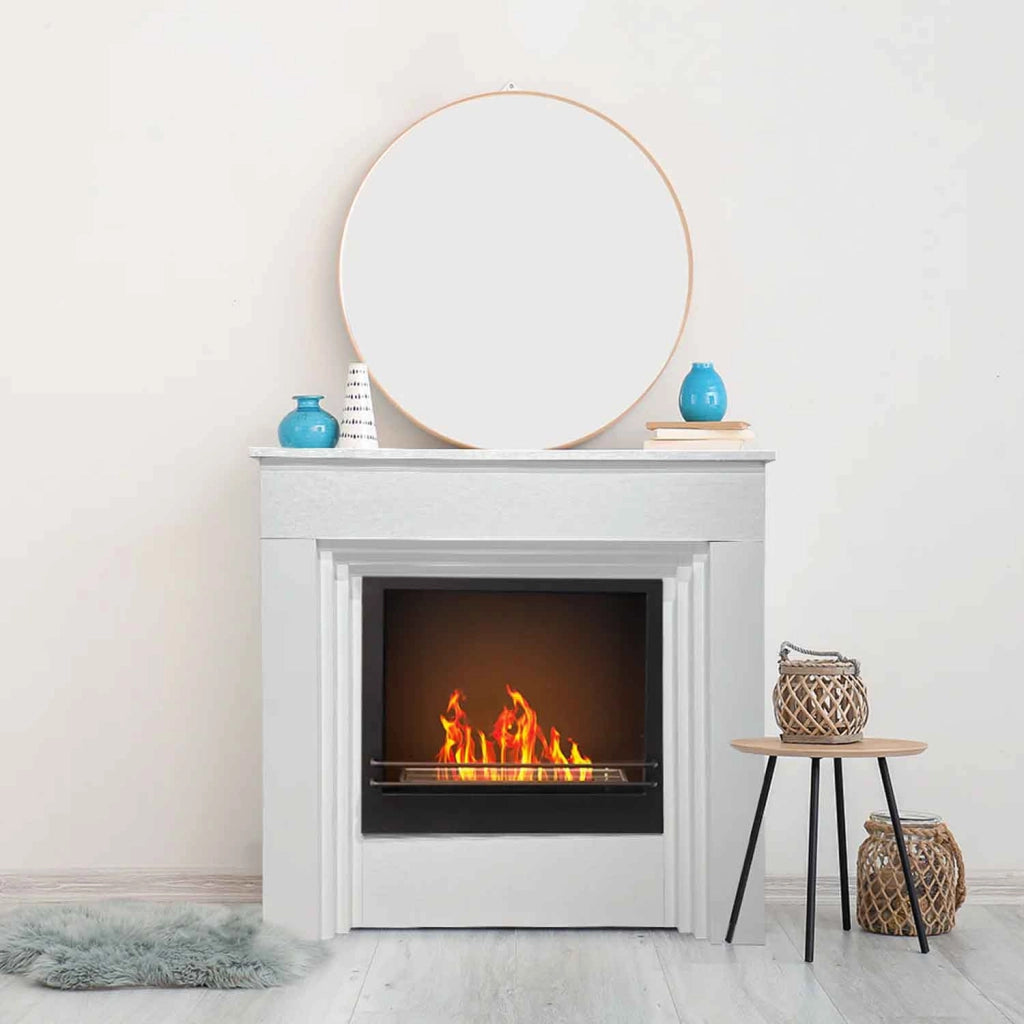 Bellini - Camino a bioetanolo da terra 96x35xH96 cm, bianco