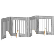 Cancello per cani con supporti 4 pz Grigio Sonoma 60 x 60 cm CFW5646991