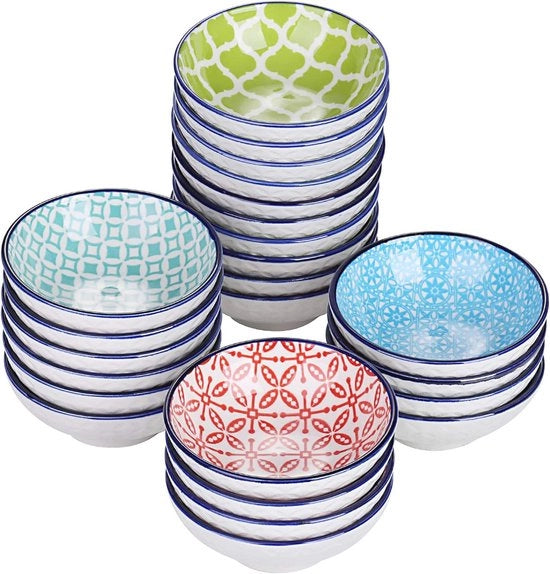Servizio da Tavola in Ceramica Colorata per 4-12 Persone - 24 Pezzi di Piatti per Dipingere